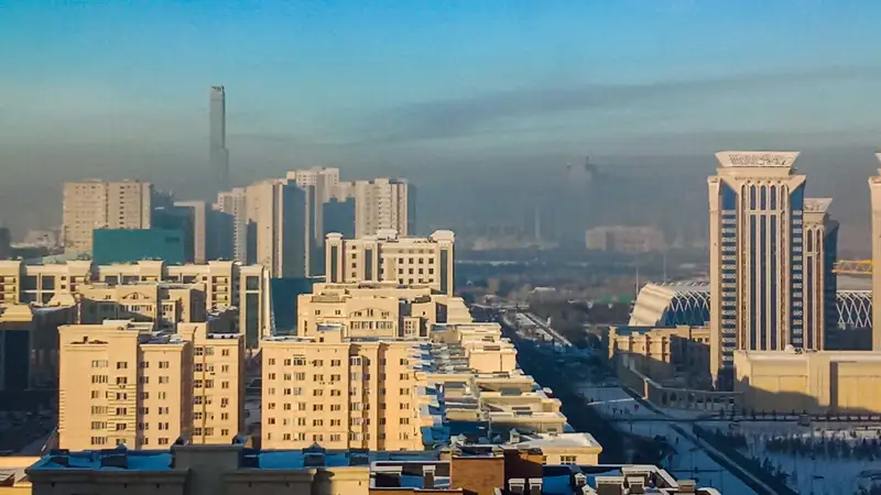 Smog v Astane Astanada tuman