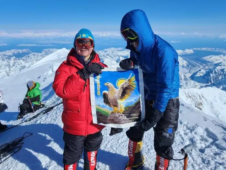 Ethnic Kazakh woman conquers Denali's highest peak
