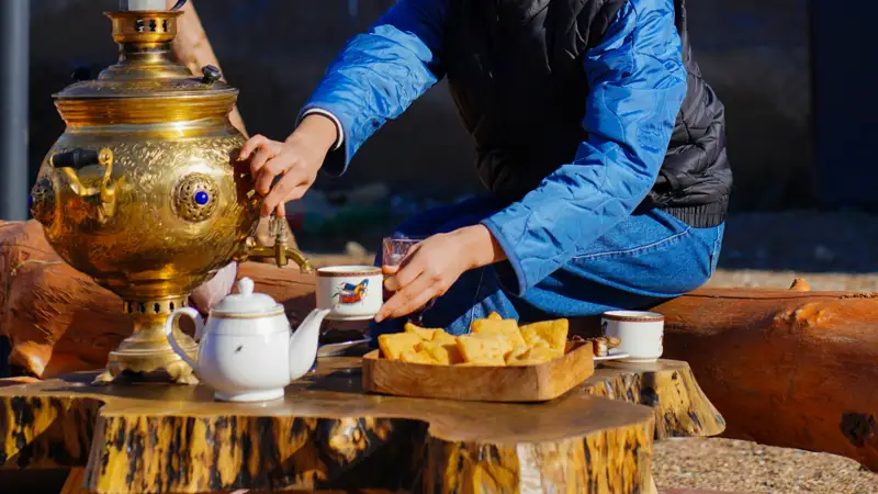 питание чайный стол баурсаки самовар шай бауырсақ самаурын