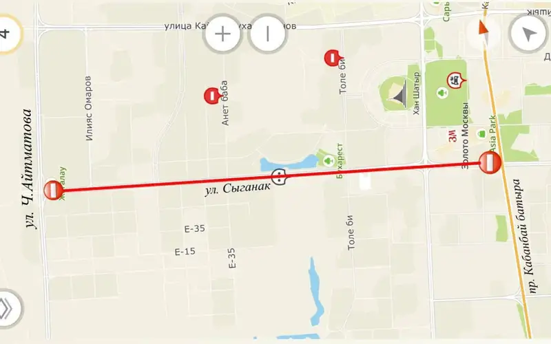 Улицу Сыганак перекроют частично в Астане