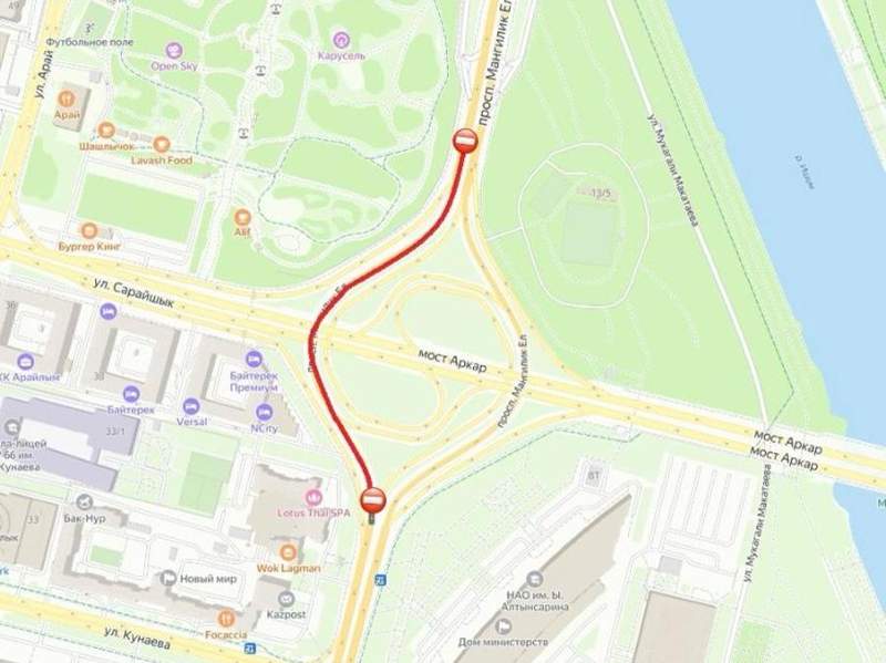 Несколько участков развязки у&nbsp;Дома министерств закроют в&nbsp;Астане