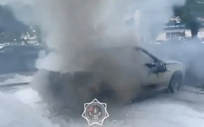 Three children rescued from burning car in Astana