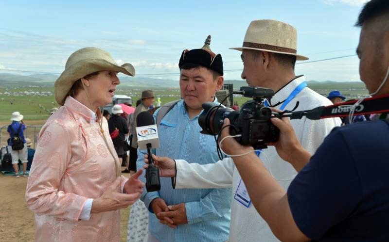 Tourists in Mongolia