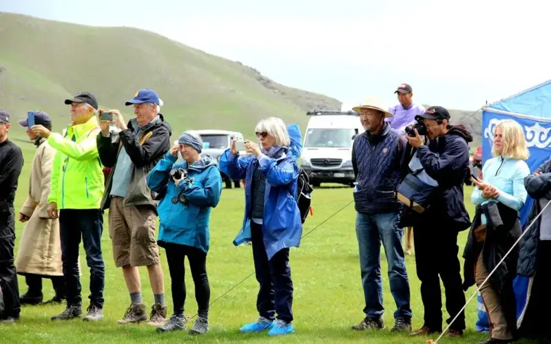 Tourists in Mongolia