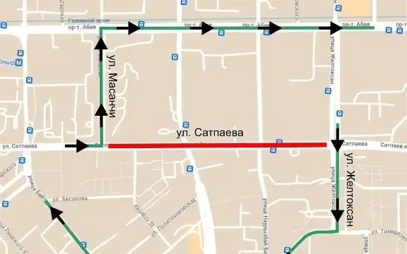 В Алматы перекроют участок улицы Сатпаева