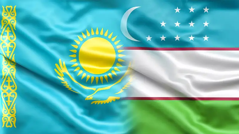 Kazahstan Ýzbekıstan flagı  Qazaqstan Ózbekstan