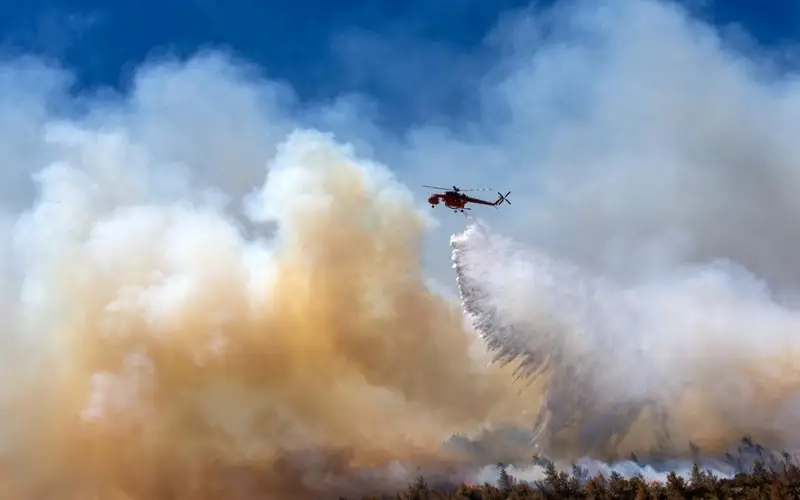 wildfire near Athens