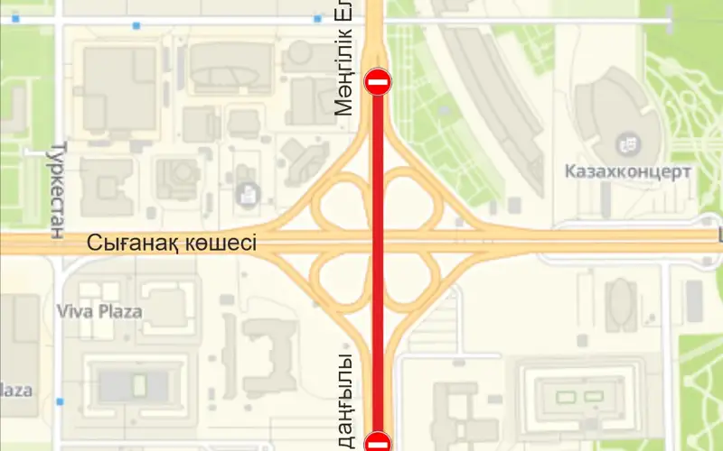 Движение по Мангилик ел перекроют из-за строительства LRT в Астане