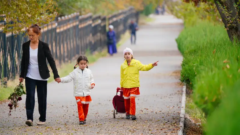 осень парк люди дети күз саябақ адамдар балалар