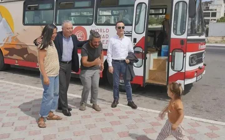 A family of Turkish tourists arrives in Kazakhstan for V World Nomad Games