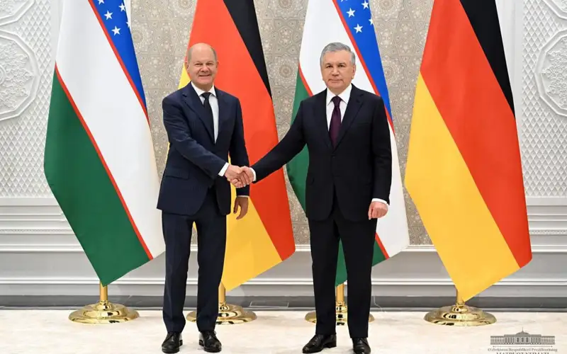 Олаф Шольц Шавкат Мирзиёев