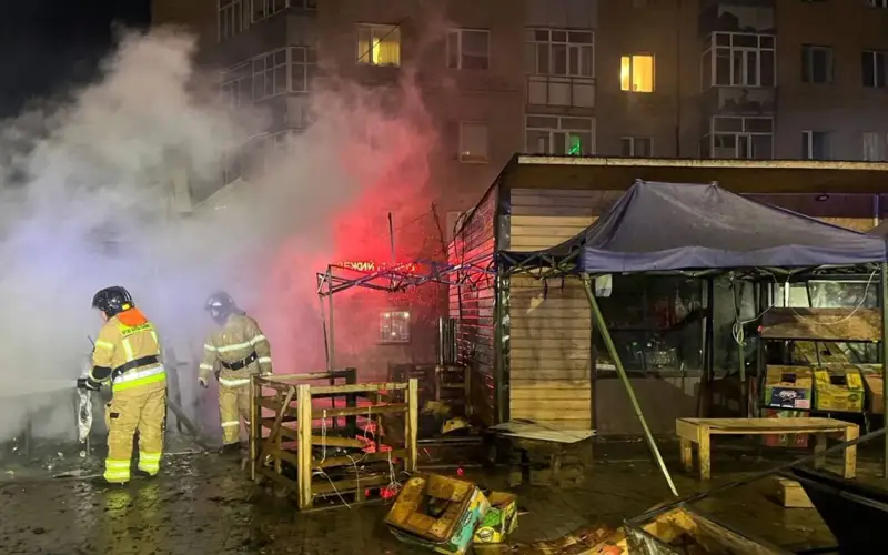 взрыв и пожар в донерной в Астане