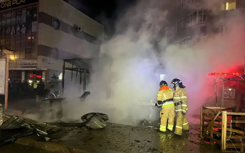 взрыв и пожар в донерной в Астане