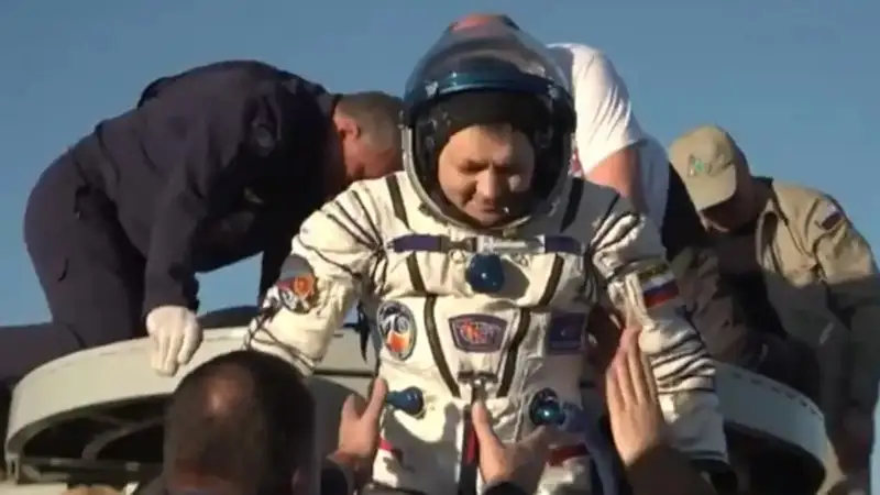 Soyuz MS-25 crew returns to Earth, completing longest ISS mission