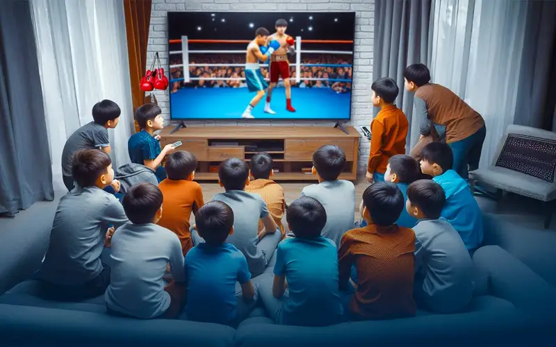 дети смотрят телевизор, массовый спорт