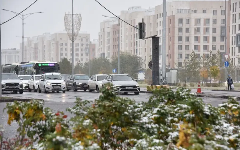 снег в Астане