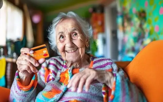 бабушка с банковской карточкой