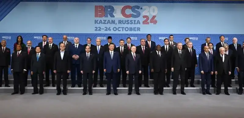 President Tokayev and other participants of BRICS+ Summit gather for photo op at Kazan Expo Center