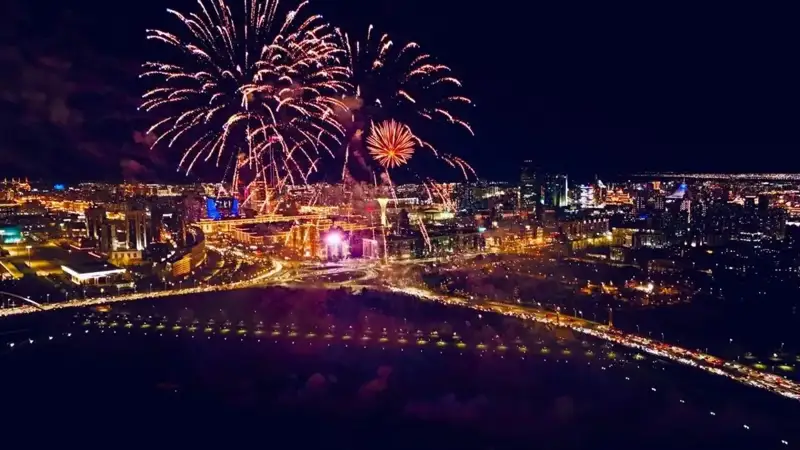 Festive fireworks display lit up Triathlon Park in Astana