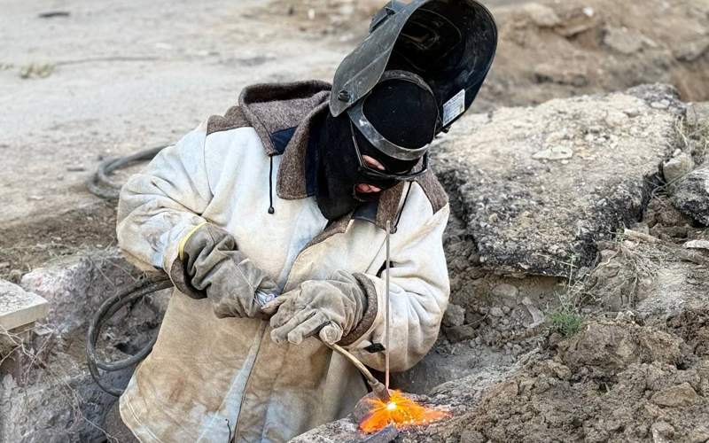 ремонтные работы на теплосетях Актау 