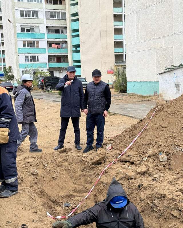 ремонтные работы на теплосетях Актау