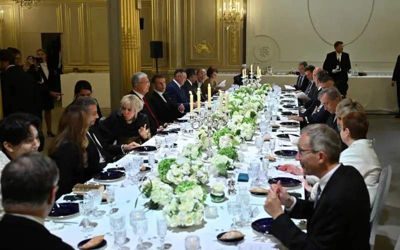 French President hosts reception at Élysée Palace in honor of Kazakh President Kassym-Jomart Tokayev 