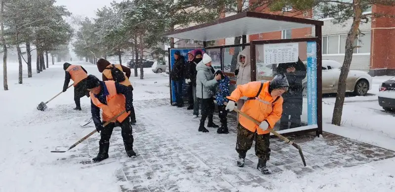 Снегопад накрыл Костанайскую область  