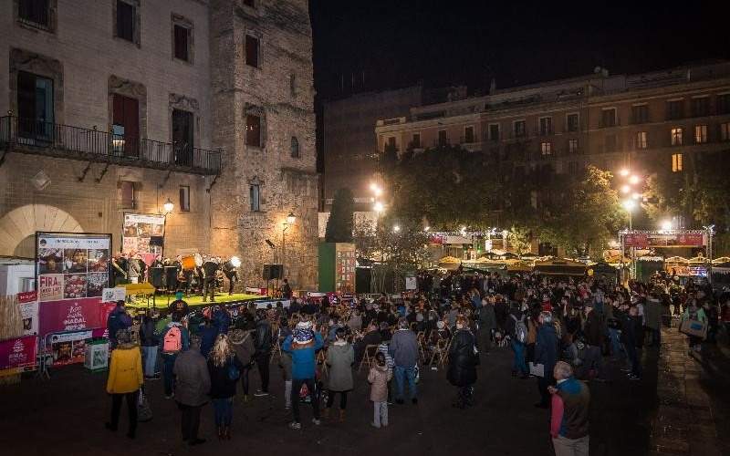 Fira de Santa Llucia in Barcelona, Spain, New Year