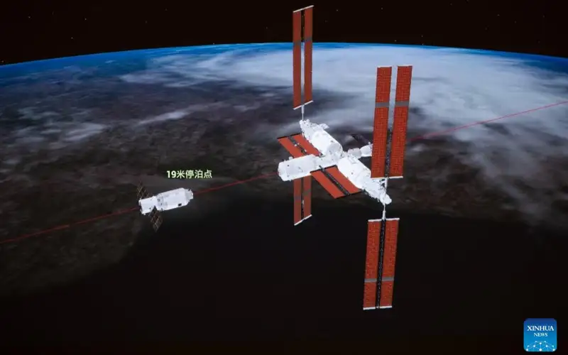 China's cargo craft Tianzhou-8 docks with space station Tiangong
