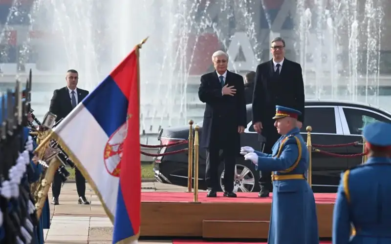 Guard of Honor and gun salute: Official welcome ceremony held for Kassym-Jomart Tokayev in front of Palace of Serbia