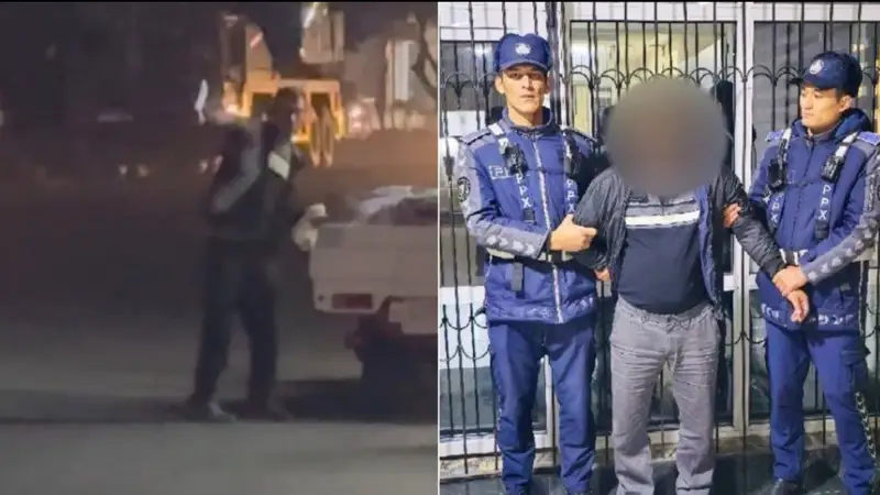 Ўзбекистонда маст эркак кўчада пичоқ кўтариб ҳаракатланди 