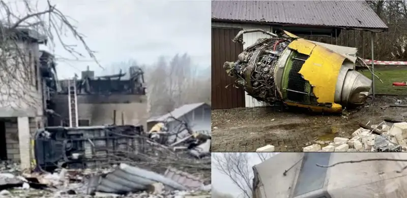 Литвада жүк таситын ұшақ тұрғын үйдің үстіне құлады