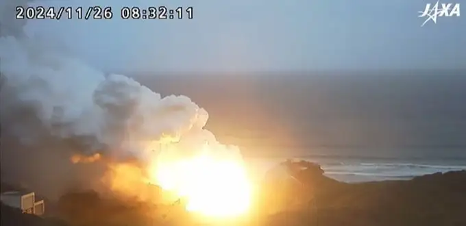 Rocket engine catches fire at Japan's space agency test center