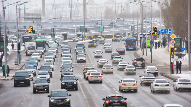 Астана дорога автомобили зима жолдар көліктер қыс