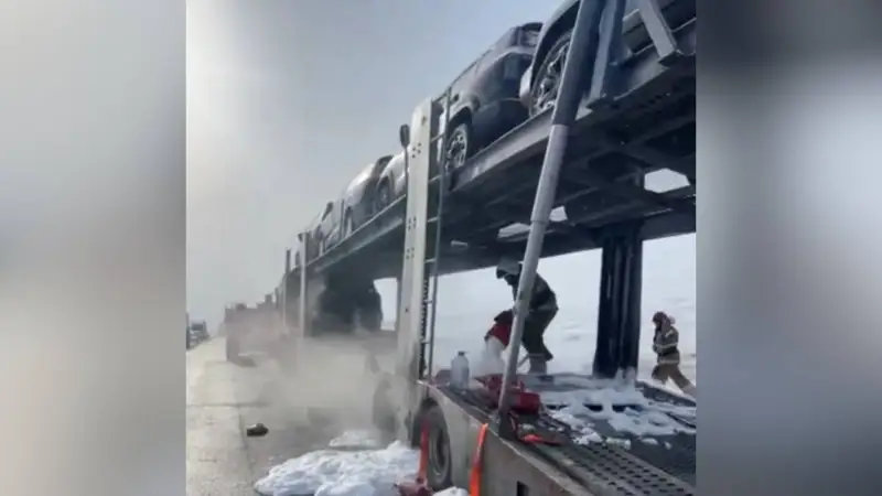 Автовоз загорелся в Жамбылской области