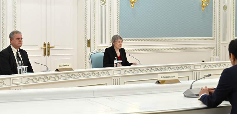 President Tokayev meets EITI Chair of the Board Helen Clark