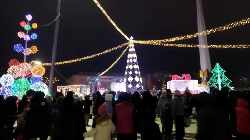 Главную новогоднюю елку зажгли в Караганде