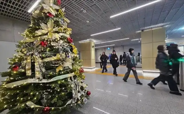 Almaty subway lit up ahead of New Year