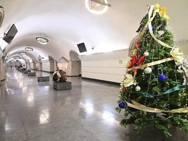 Almaty subway lit up ahead of New Year