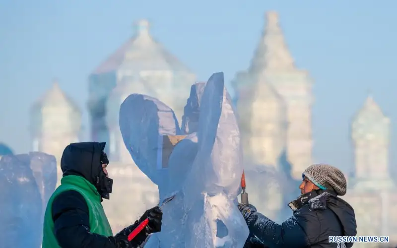 Харбинде халықаралық мұз мүсіндер байқауы өтті