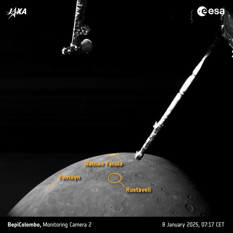 ESA and JAXA mission captures new Mercury images