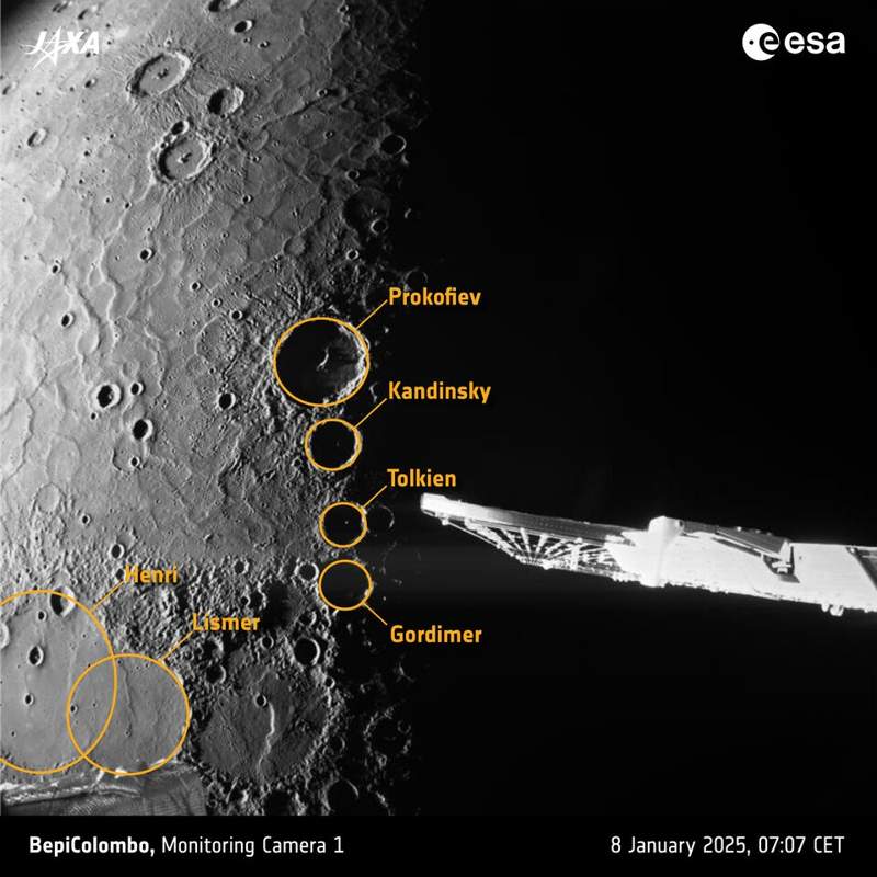 ESA and JAXA mission captures new Mercury images