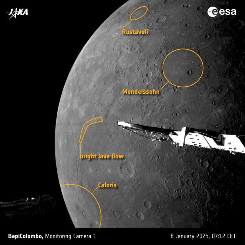 ESA and JAXA mission captures new Mercury images