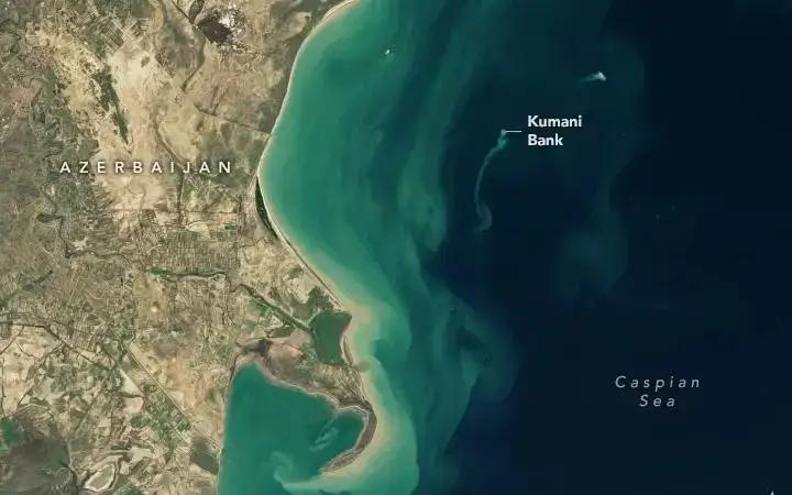 NASA satellites spot a Ghost Island in the Caspian Sea