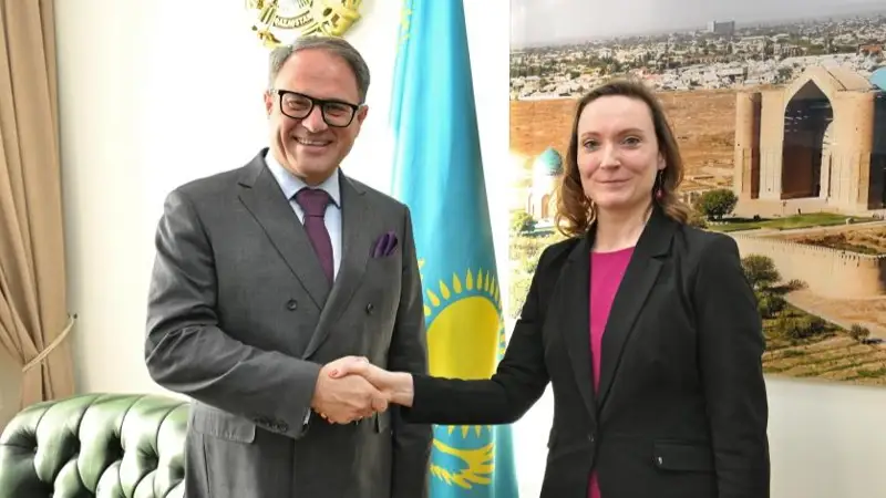 New Ambassador of Austria Andrea Bacher presents copies of credentials to Deputy FM Roman Vassilenko