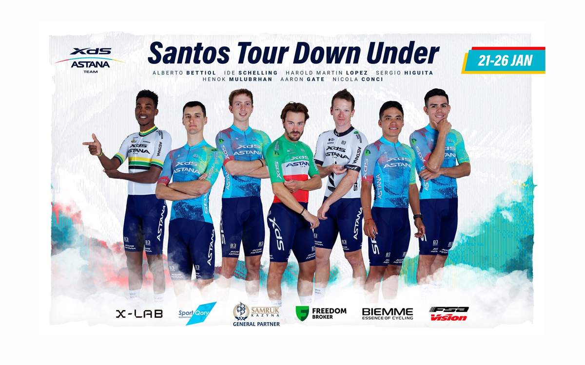 XDS Astana Team reveals roster for Santos Tour Down Under 2025