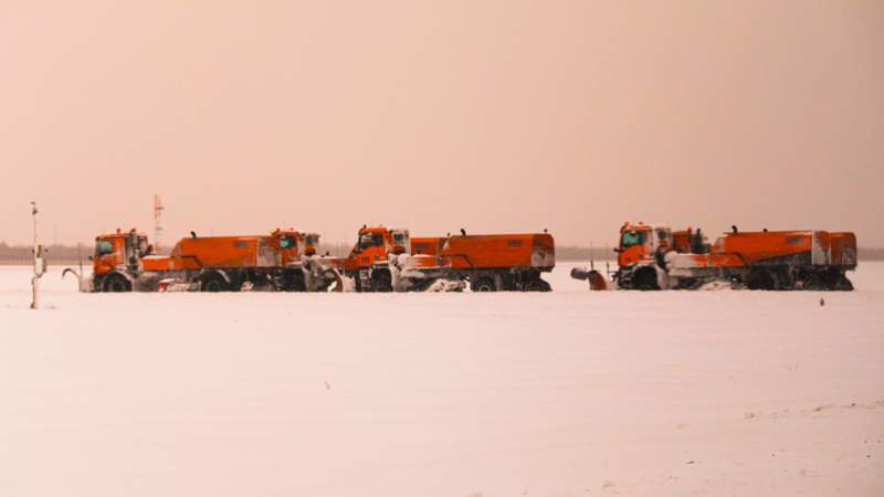 Snow removal at Astana Airport