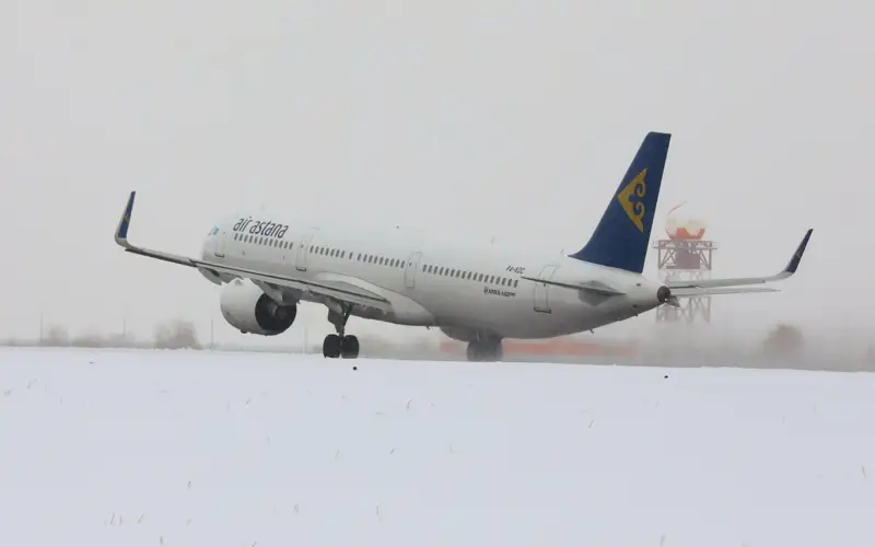 аэропорт, самолет, AIR ASTANA, рейс, вылет, задержка рейса, метель, отмена рейса, әуежай, қар, рейстің кешігуі, рейсті тоқтату
