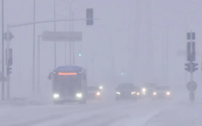 трасса, закрыта дорога, метель, автомобиль, буран, автожол, жол жабық, боран, көлік, автобус