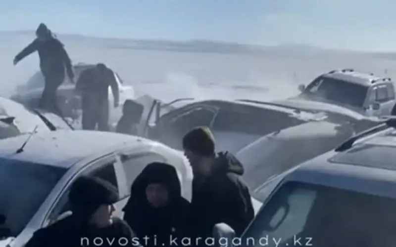 Массовое ДТП произошло на трассе Карагандинской области